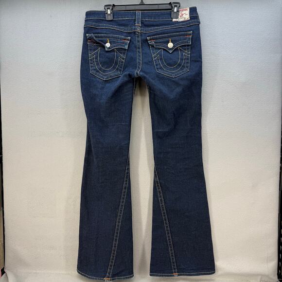 True Religion Jeans Womens 32 (14) Dark Blue Joey Flare Bell Bottom Hippie Jeans - Picture 2 of 14